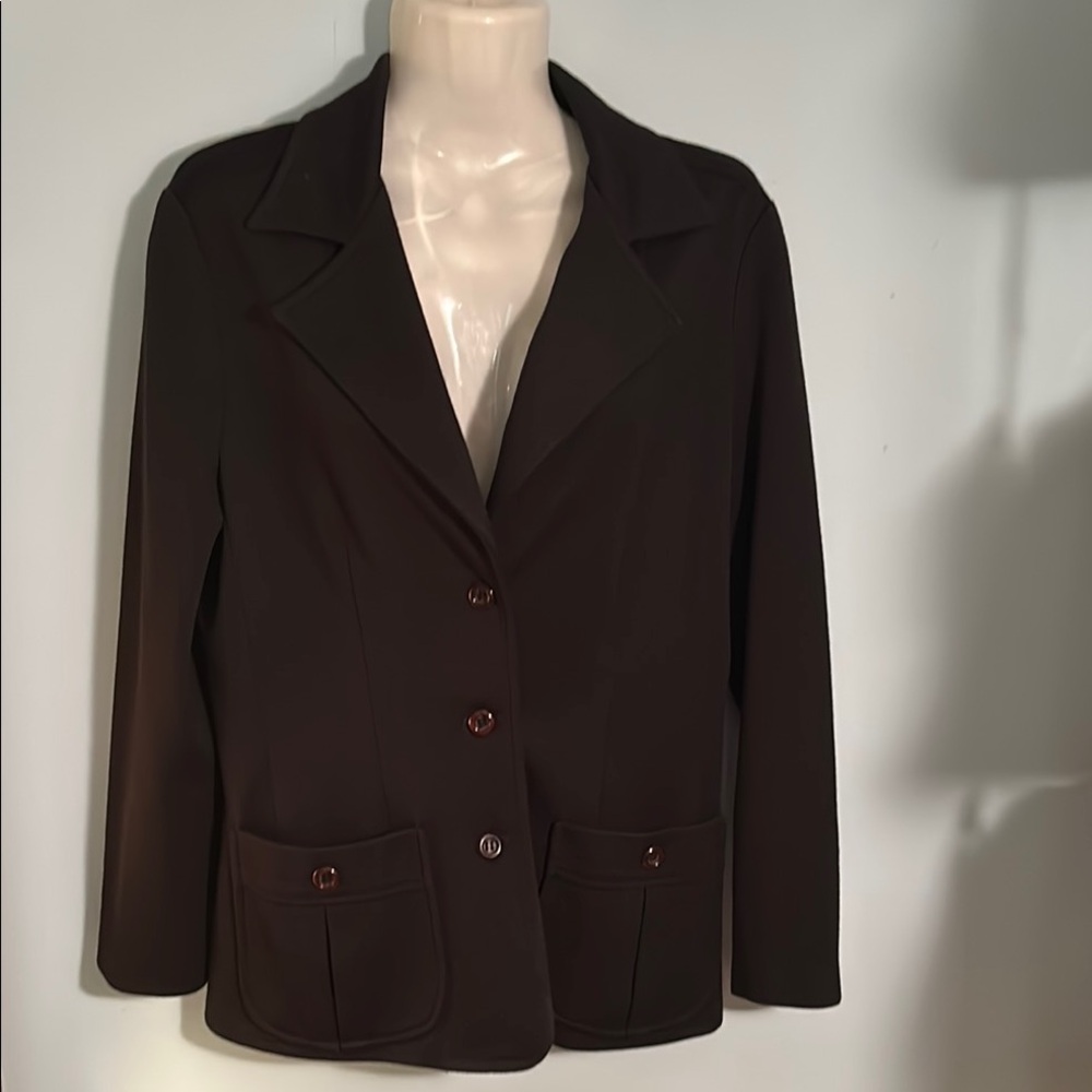 Black Blazer with Notched Lapel and Tailored Fit